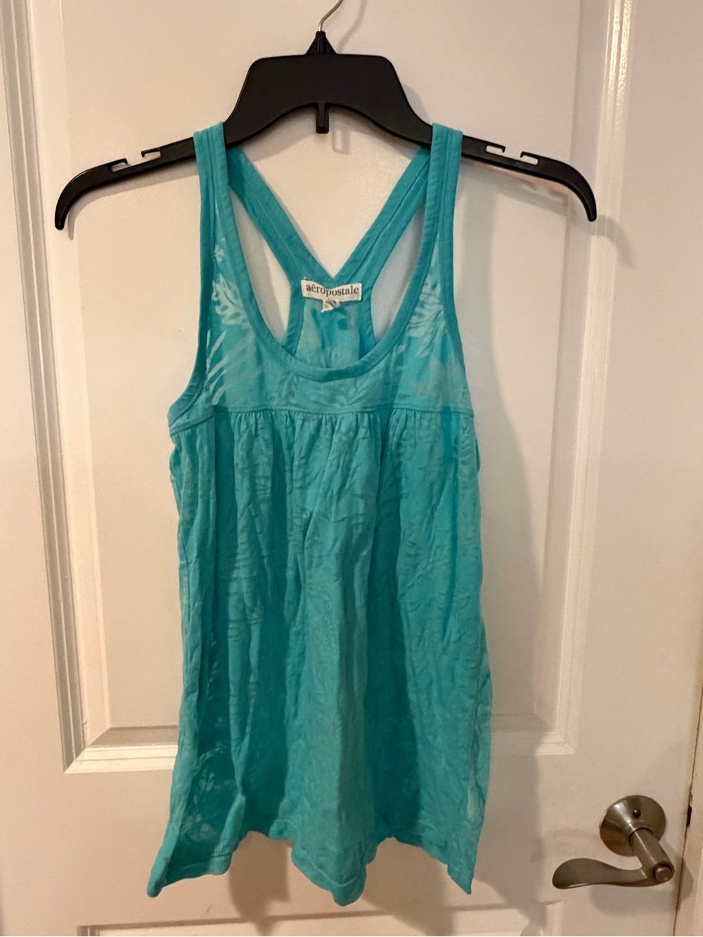 Aeropostale Teal Crossback Tank Top